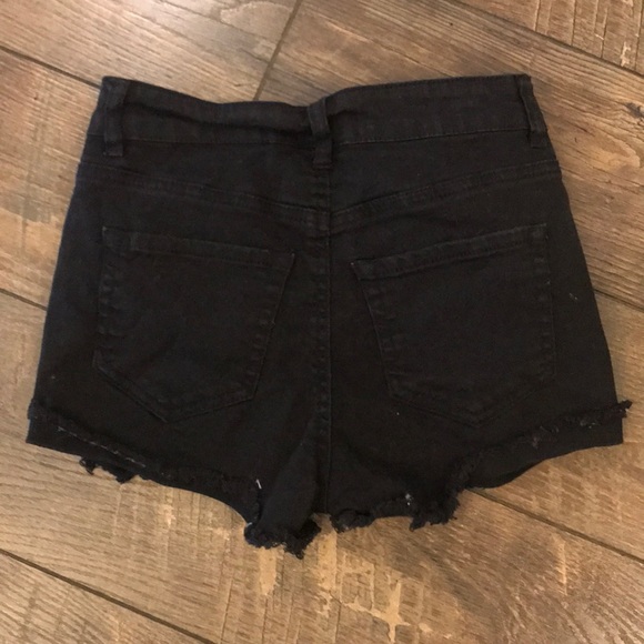 High Waisted Button Fly Black Denim Jeans - Picture 5 of 5